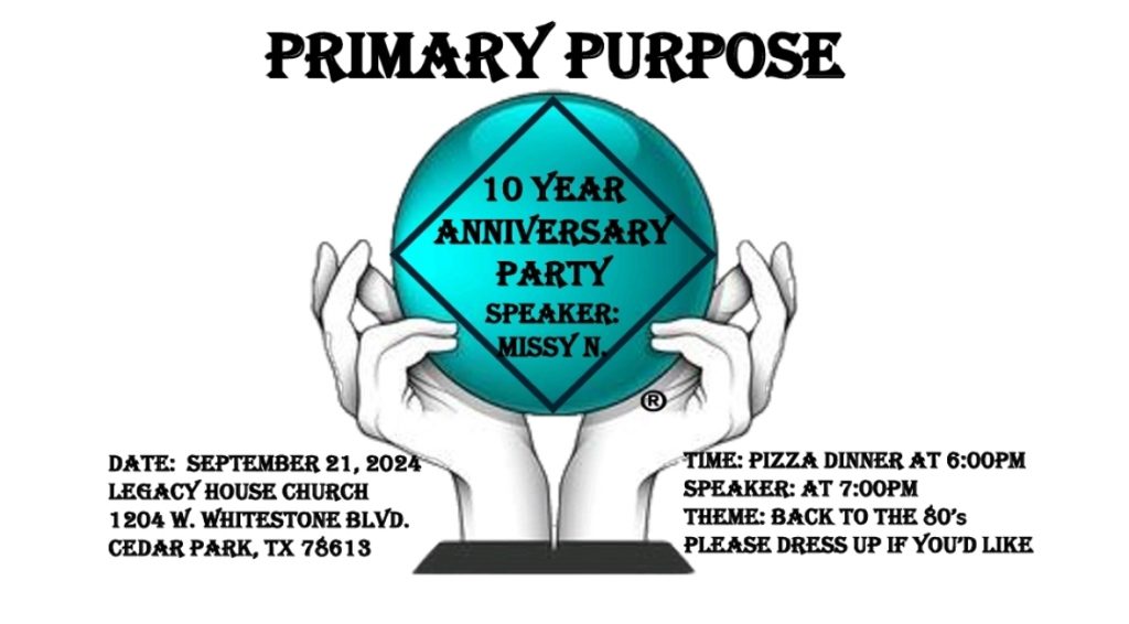 Primary Purpose 10th Anniversary